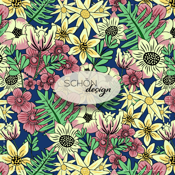 wiesenblumen muster rot