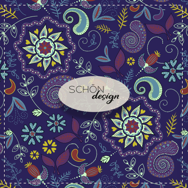 bohemian paisley blue