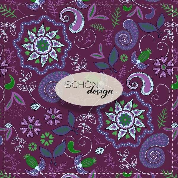 bohemian paisley purple