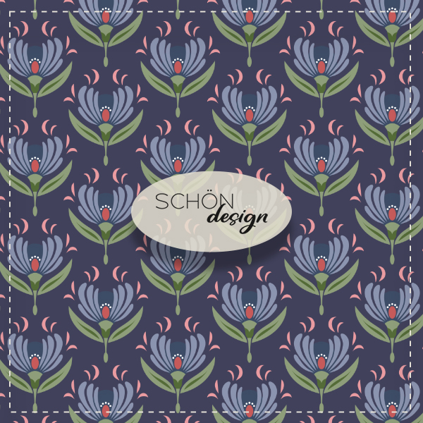 stilisierte seerose muster lila