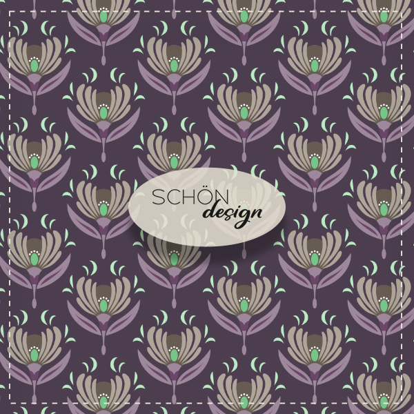 stilisierte seerose muster dunkel