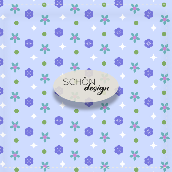 kindermuster kleine blume blau